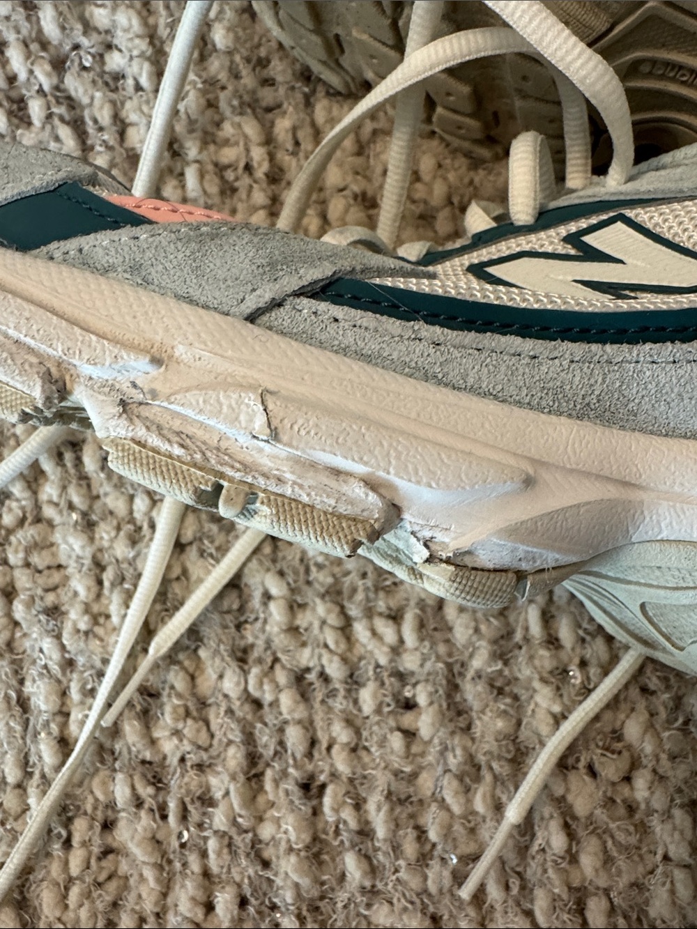 New Balance x CALIA 530 Sneakers- Cream with Mint Green, Teal, and Pink Accents - Picture 6 of 6